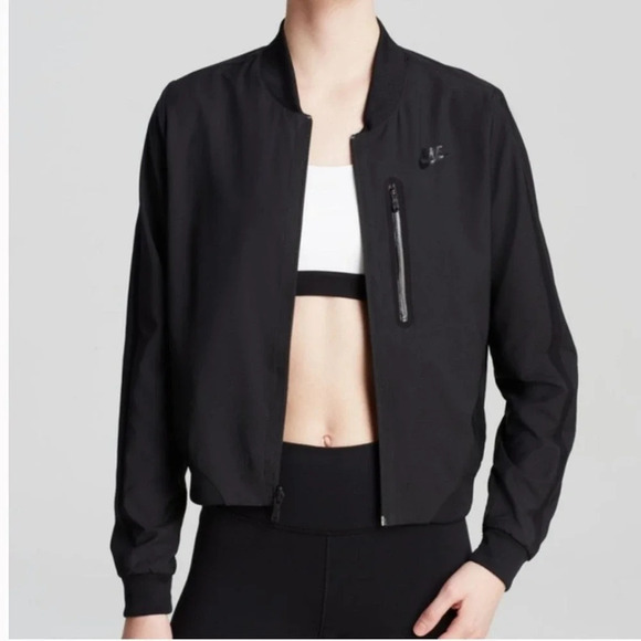 Nike Womens Bonded Woven Reversible Bomber Jacket Size Small - Picture 5 of 12